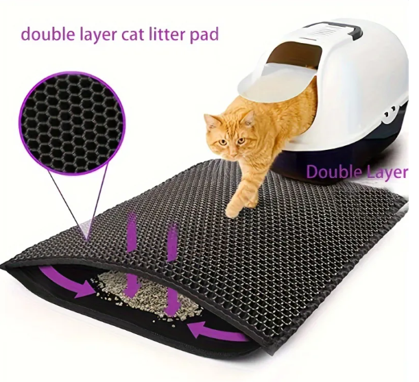 EVA Anti-Splash Cat Litter Mat — Honeycomb Litter Trapper