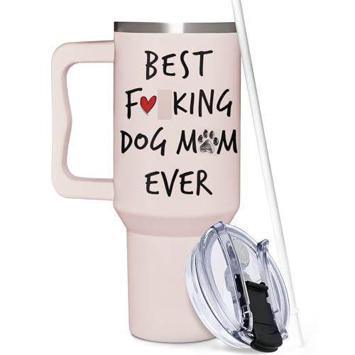 Dog Mom 40 oz Tumbler with Handle