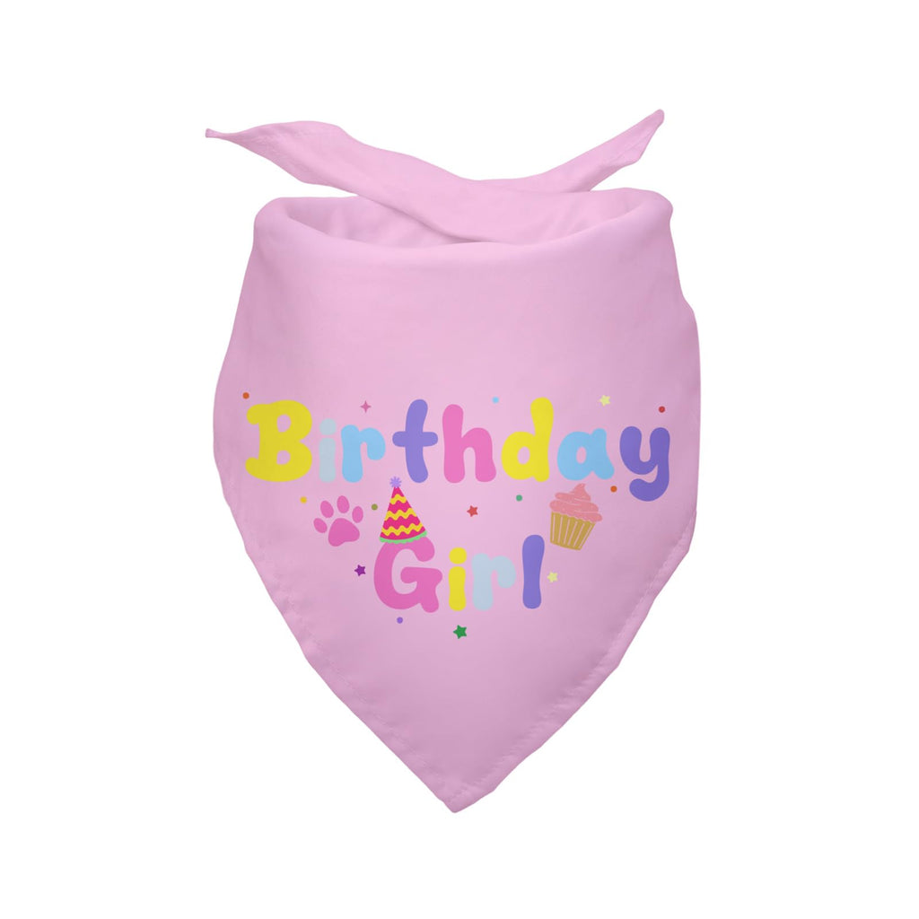 Dog Birthday Girl Bandana — Pink Party Scarf