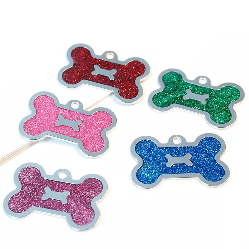 Engraved Pet ID Tag — Double-Sided Bone Tag in Zinc Alloy