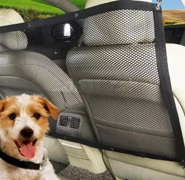 Car Pet Barrier Net — Back Seat Safety Divider for Dogs
