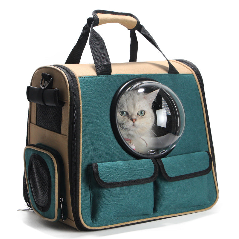 Space Capsule Pet Backpack — Bubble Window Carrier for Cats & Small Dogs