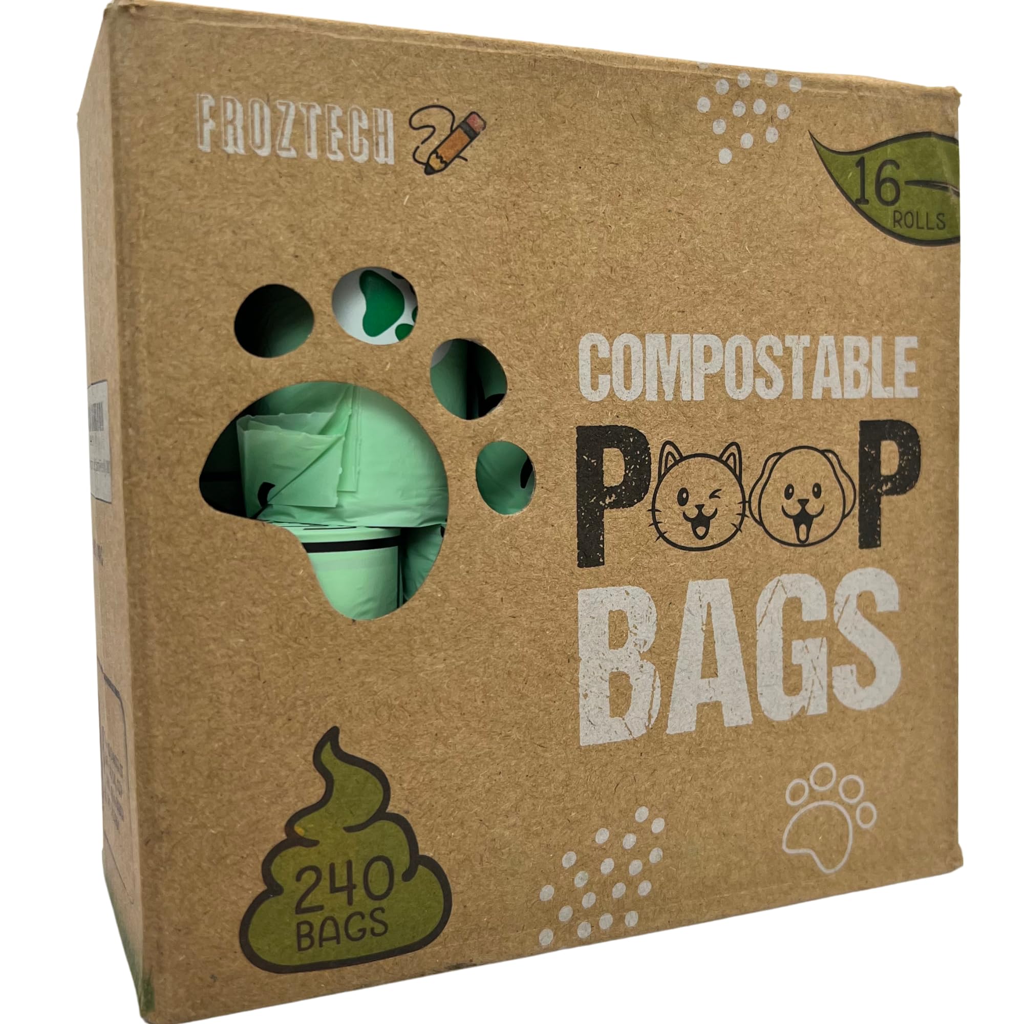 Compostable Dog Poop Bags — Unscented, 240 Count