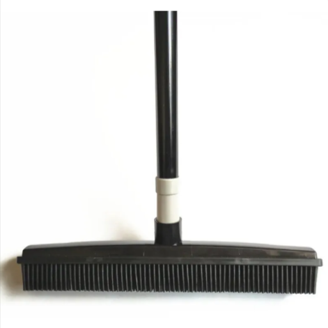 Rubber Pet Hair Broom & Carpet Rake — Fur Remover for Floors & Rugs