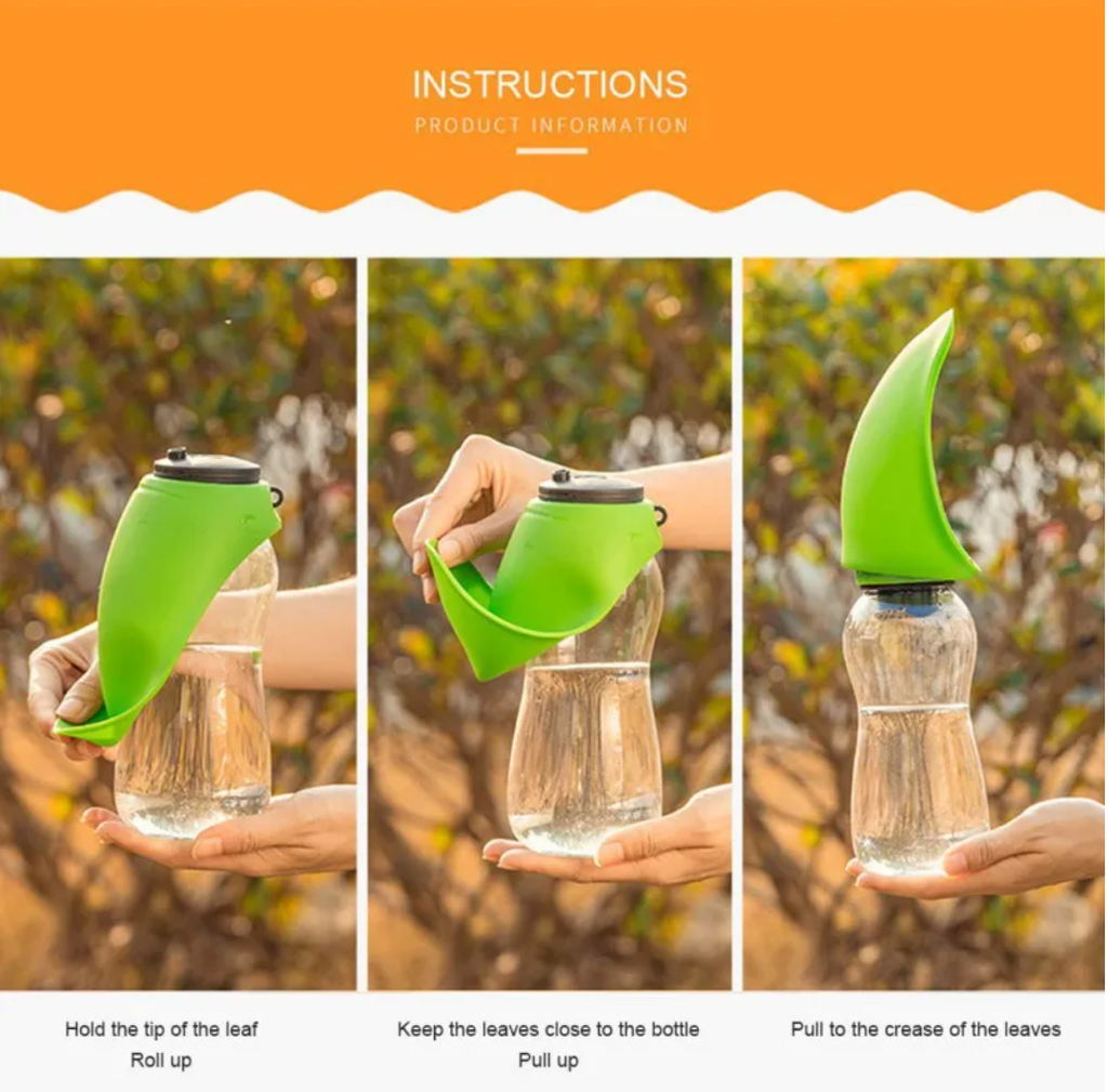 2-in-1 Portable Dog Water Bottle — Travel Bottle & Bowl for Walks