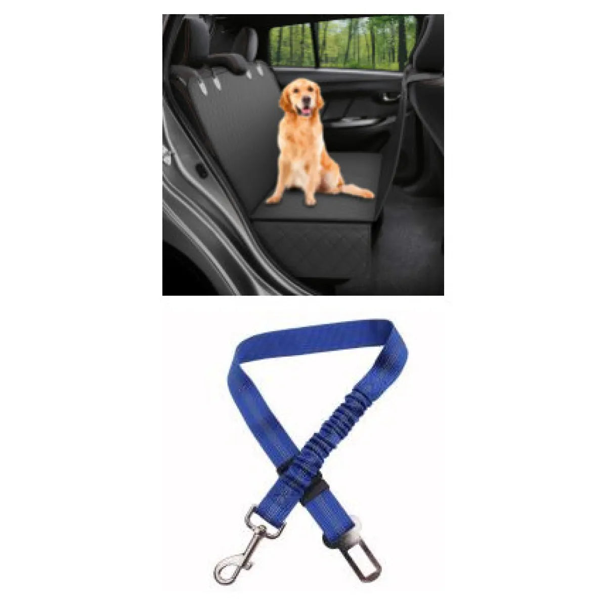 Dog Car Seat Cover — Waterproof Hammock with Mesh Window & Pocket