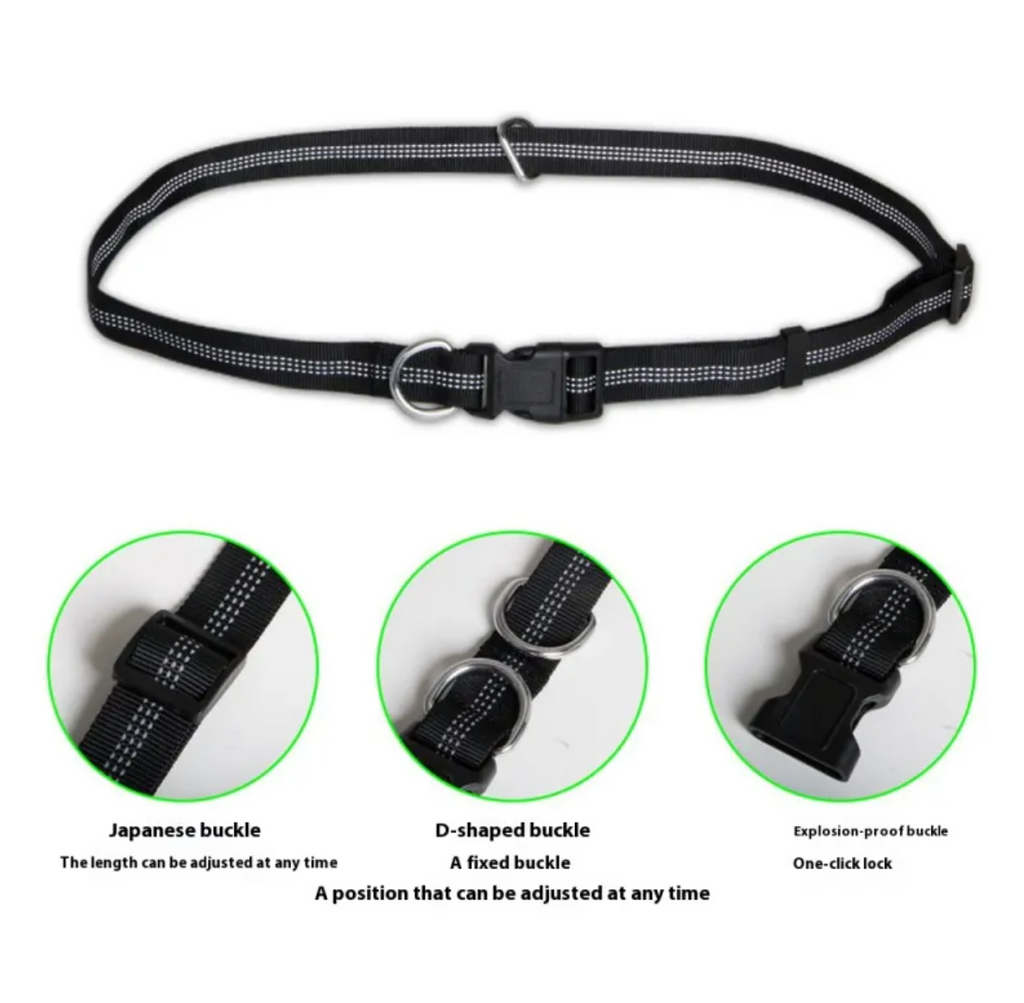 Hands-Free Reflective Dog Leash — Waist Belt Running Lead