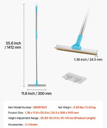 Long-Handle Carpet Rake — Extendable Pet Hair Remover for Rugs