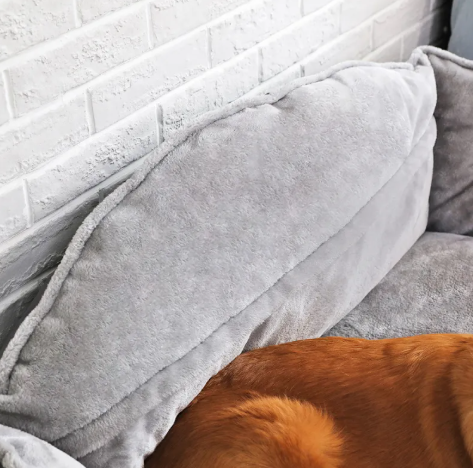 Sofa Dog Bed — Raised-Arm Couch Bed with Removable Cushion