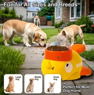 Duck Treat Dispenser Dog Toy — Anti-Slip Automatic Training Feeder