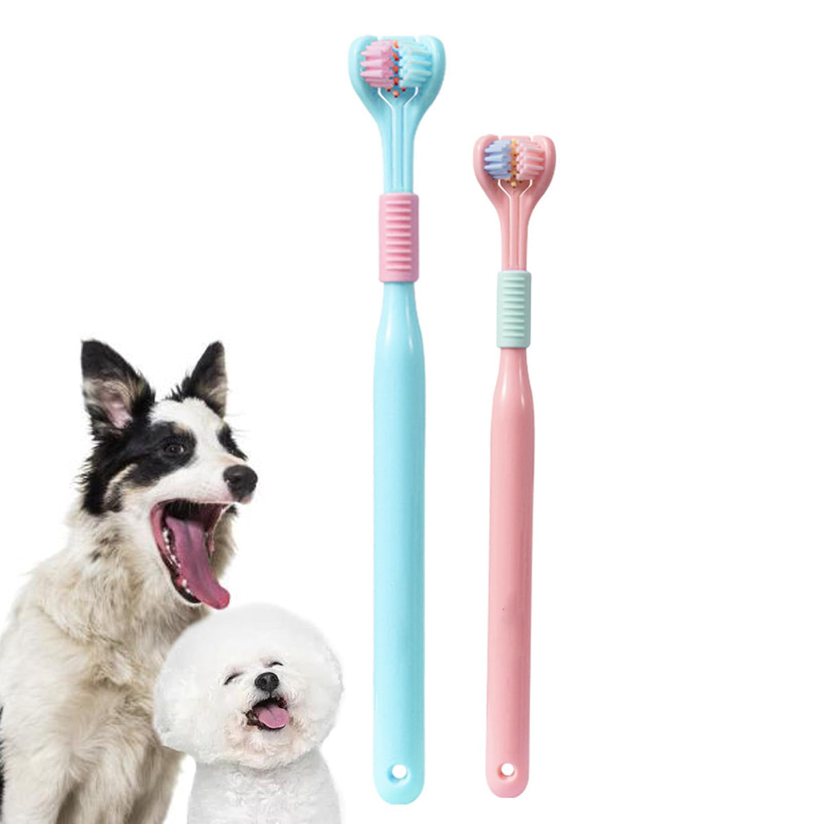 Three-Sided Dog Toothbrush Kit — 2 Sizes