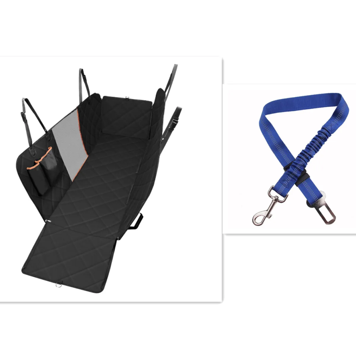 Dog Car Seat Cover — Waterproof Hammock with Mesh Window & Pocket