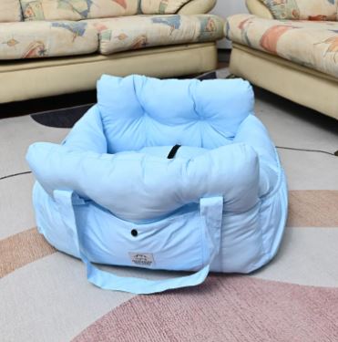 Dog Car Seat Bed — Padded Booster with Safety Tether