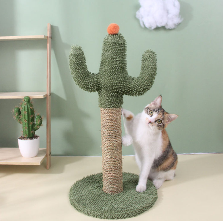 Sisal Cactus Cat Climbing Toy — Scratching Post & Play Tower for Cats