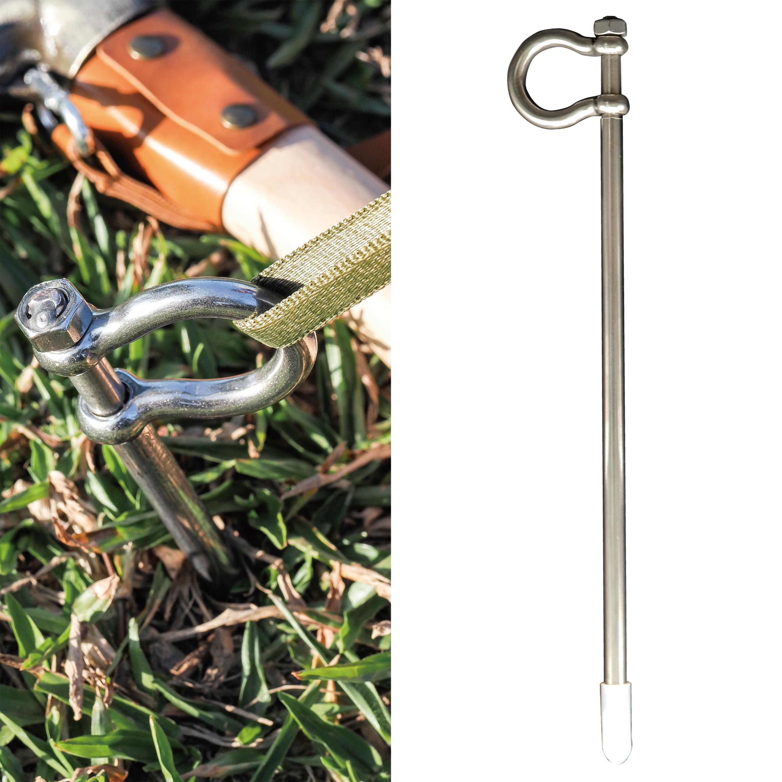 Heavy-Duty Dog Tie-Out Stake — Stainless Steel