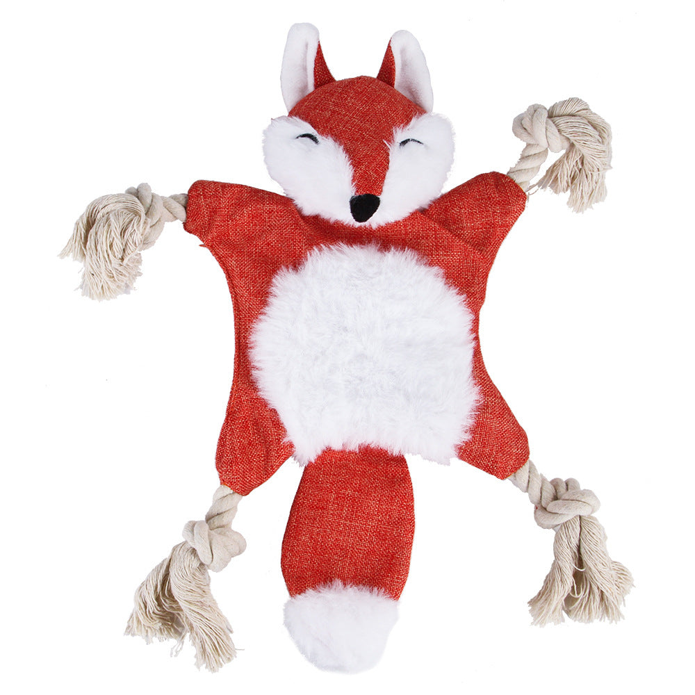Plush Squeaky Dog Toy — Realistic Fox, Squirrel & Woodland Animals
