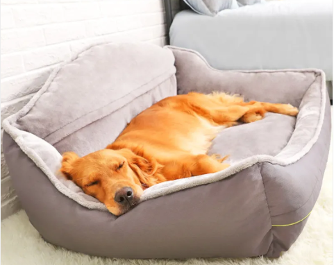 Sofa Dog Bed — Raised-Arm Couch Bed with Removable Cushion