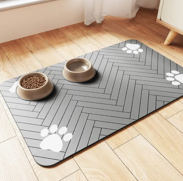Quick-Dry Diatom Pet Feeding Mat — Absorbent Bowl & Water Mat