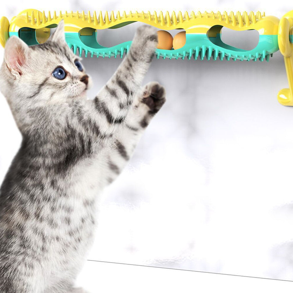 Cat Puzzle Track Ball Toy — Multi-Level Spinning Roller Tower