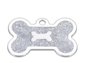 Engraved Pet ID Tag — Double-Sided Bone Tag in Zinc Alloy