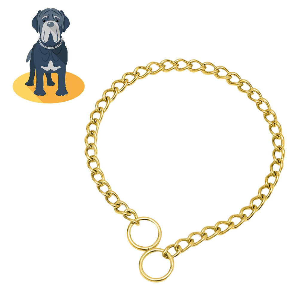 Gold Cuban-Link Dog Training Choke Collar — XL