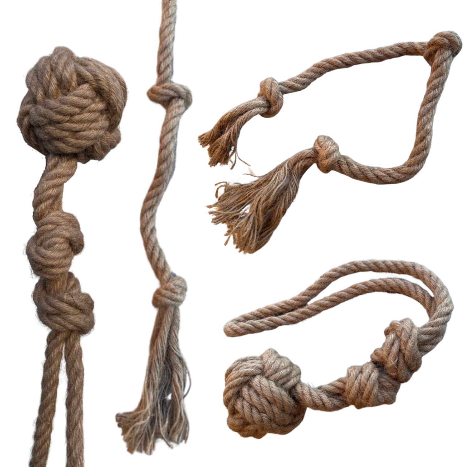 Natural Hemp Rope Dog Toys — Tug & Chew, 2-Pack