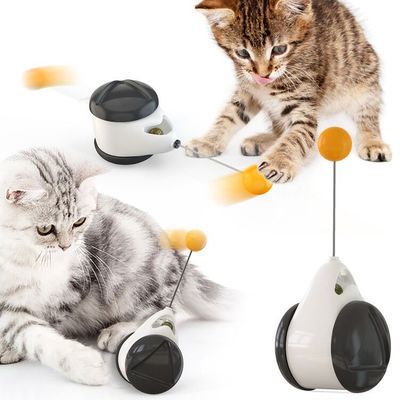 Wobble Cat Treat Dispenser — Tumbler Puzzle Toy for Slow Snacking