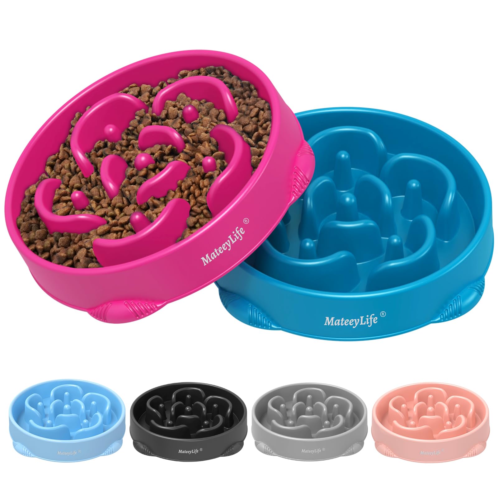 Slow Feeder Dog Bowls — Anti-Gulp Maze, 2-Pack