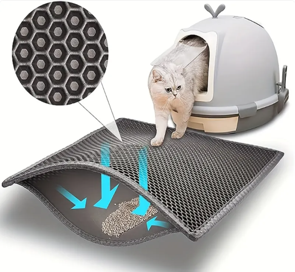 EVA Anti-Splash Cat Litter Mat — Honeycomb Litter Trapper