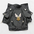 Embroidered PU Leather Dog Jacket — Eagle Biker Coat
