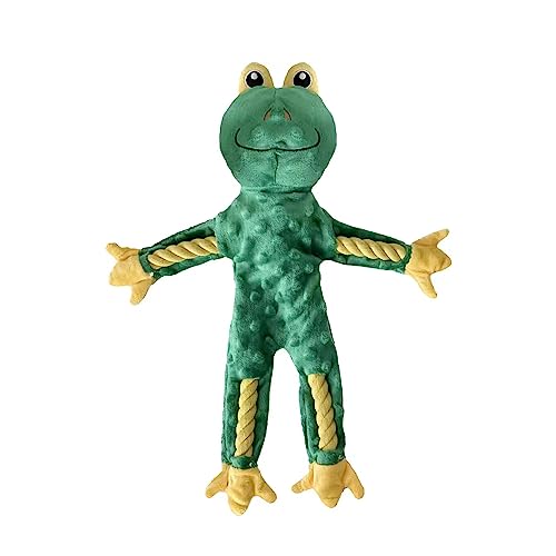 Plush Squeaky Dog Toy — No-Stuffing Frog