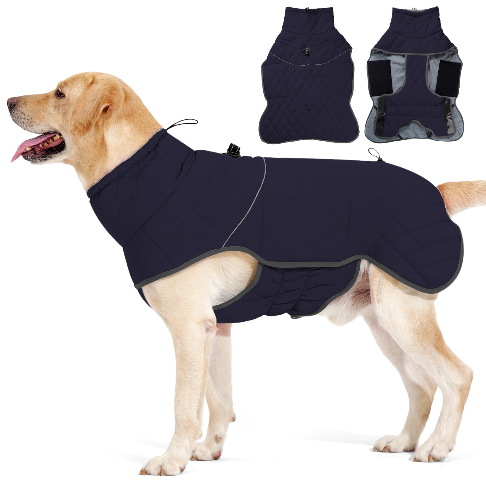 Reflective Waterproof Dog Winter Coat — Fleece-Lined