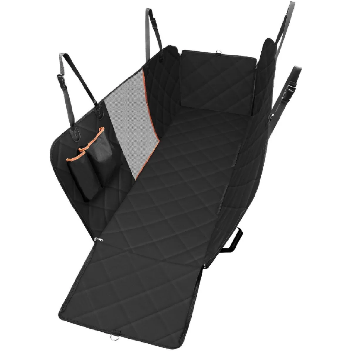 Dog Car Seat Cover — Waterproof Hammock with Mesh Window & Pocket