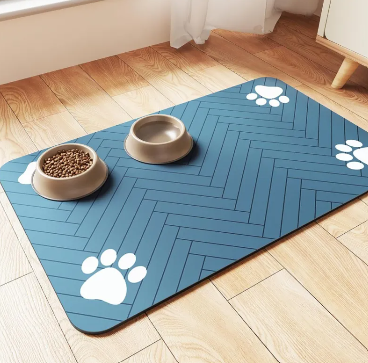 Quick-Dry Diatom Pet Feeding Mat — Absorbent Bowl & Water Mat
