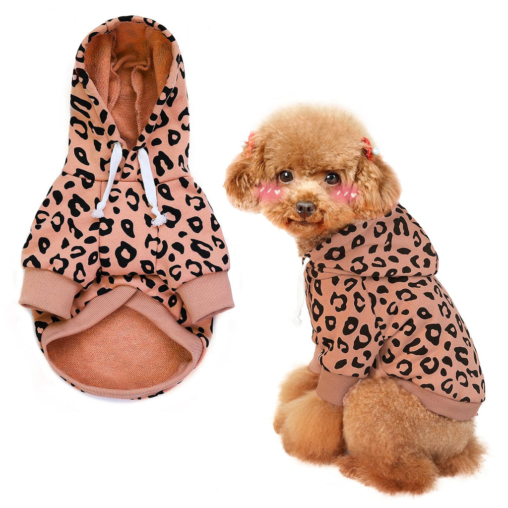 Leopard Hooded Dog Sweatshirt — Lightweight Hoodie