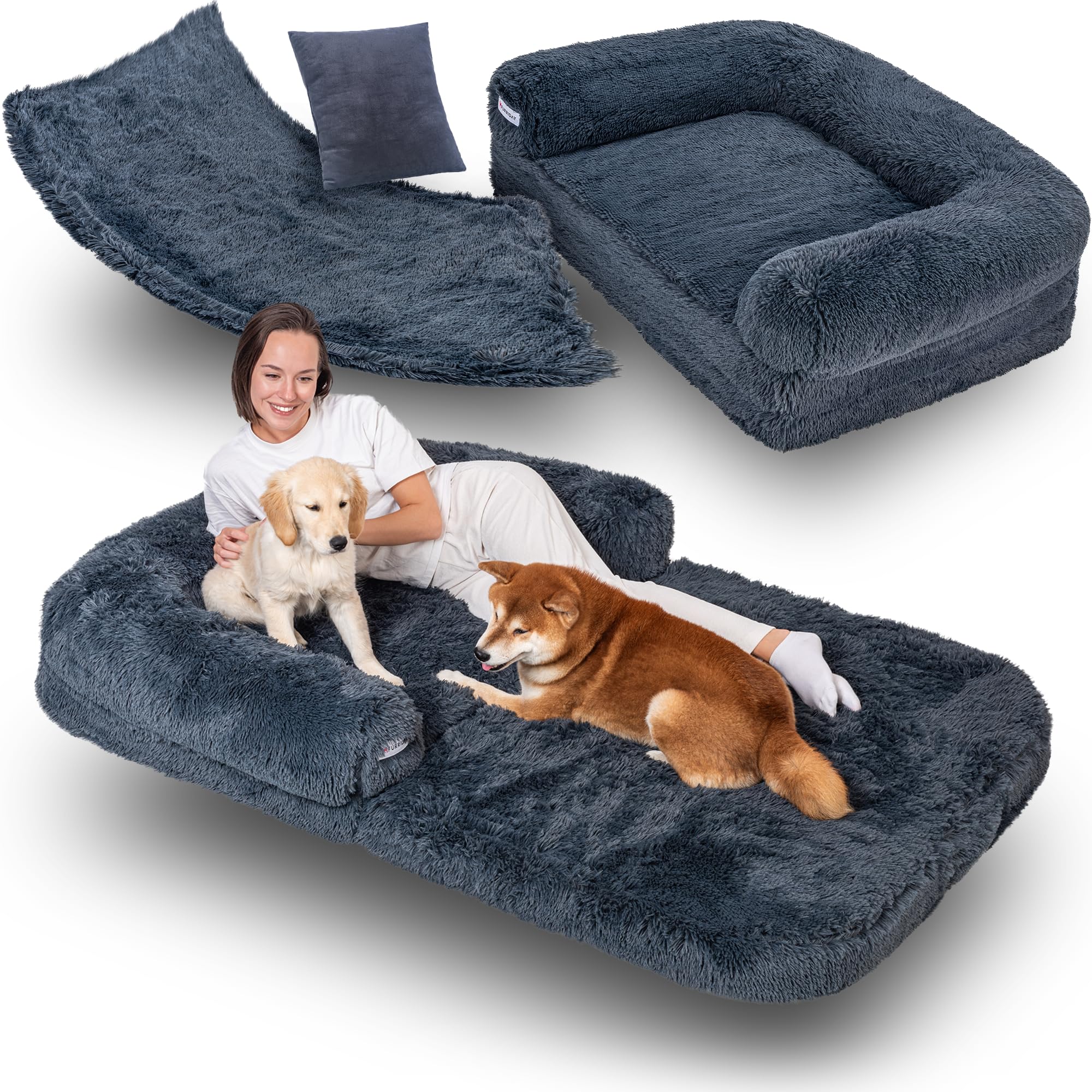 Human-Sized Dog Bed — Orthopedic Memory Foam, Washable