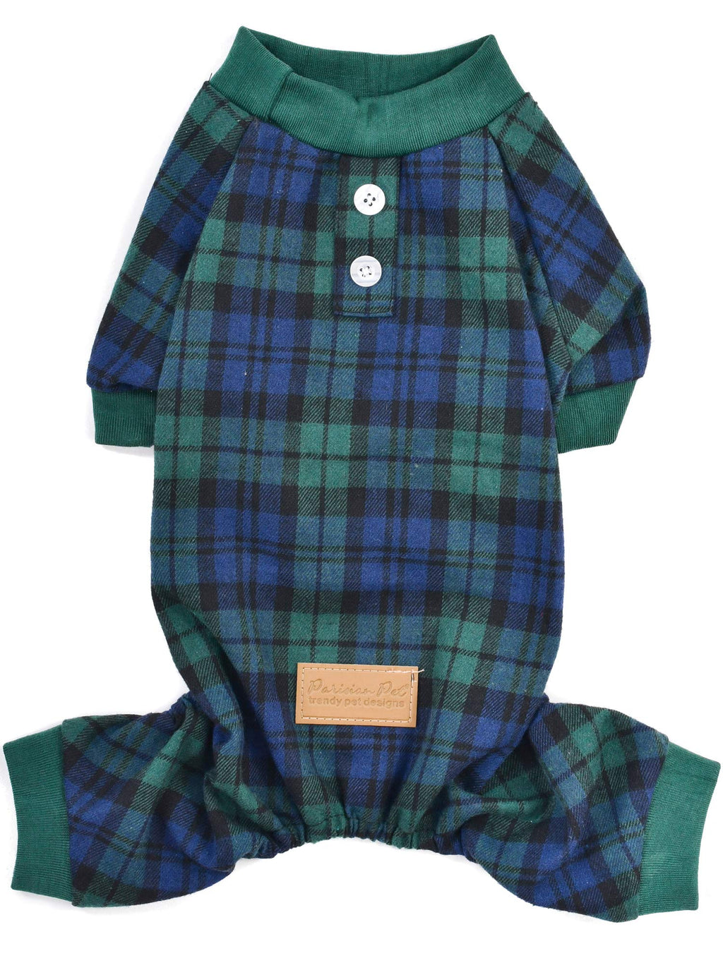 Green Plaid Dog Pajamas — Stretch Onesie