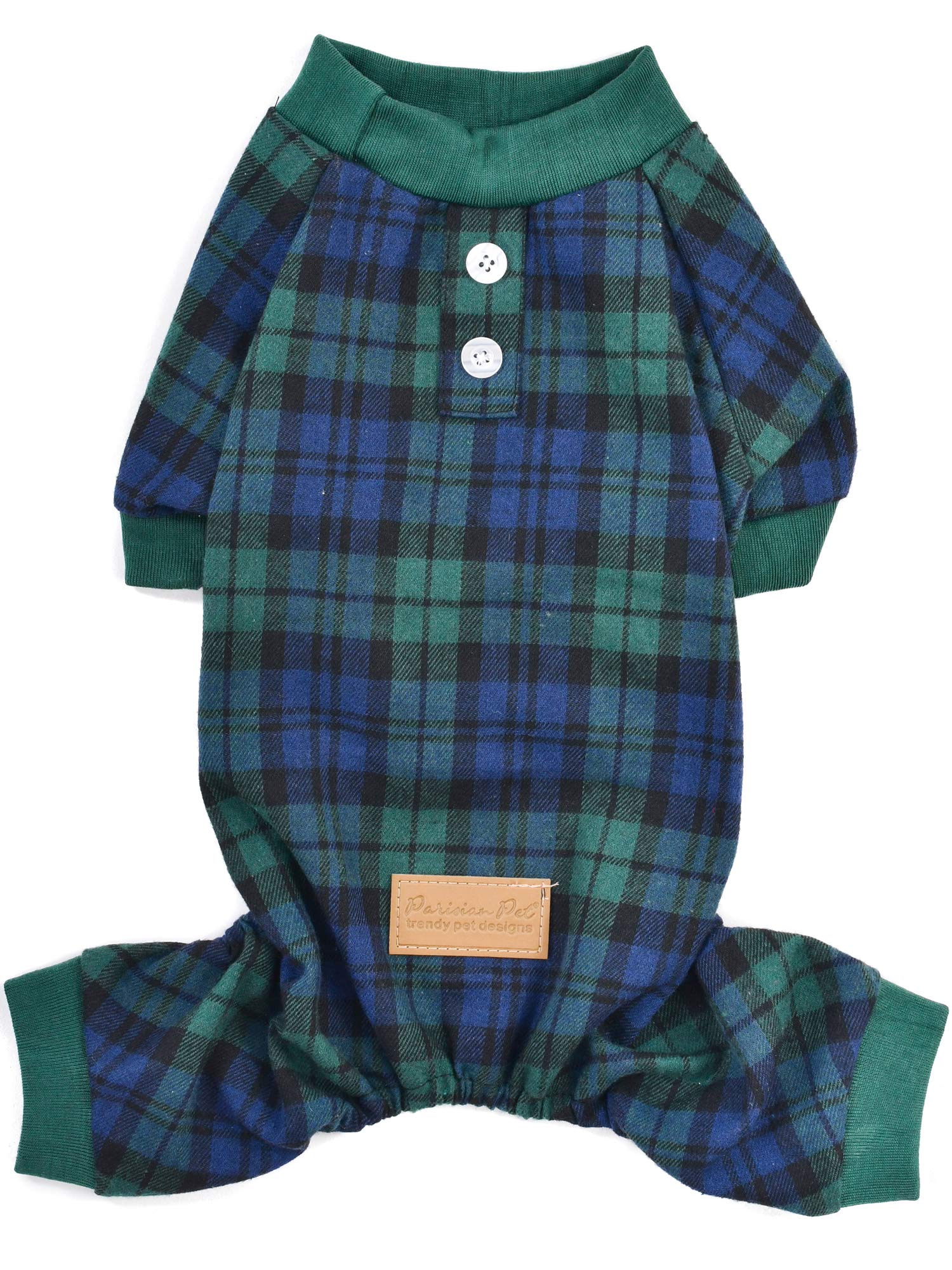 Green Plaid Dog Pajamas — Stretch Onesie