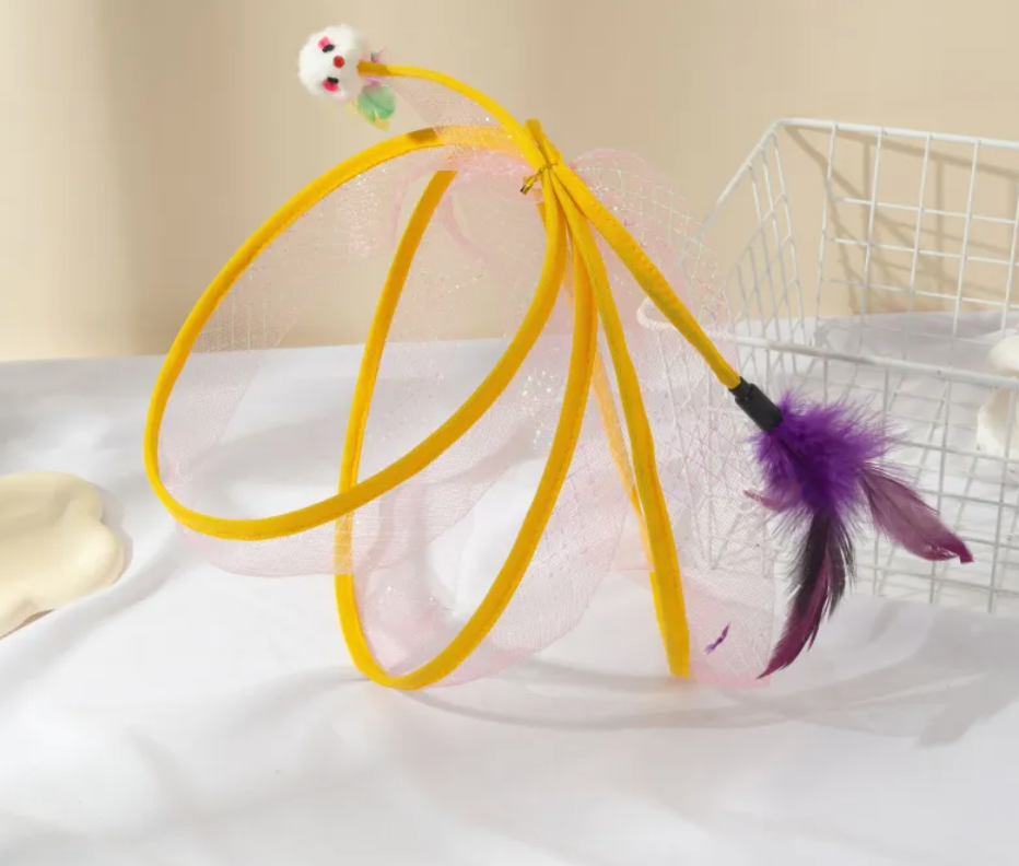 Interactive Cat Tunnel with Feather Toy — Collapsible Play Tube