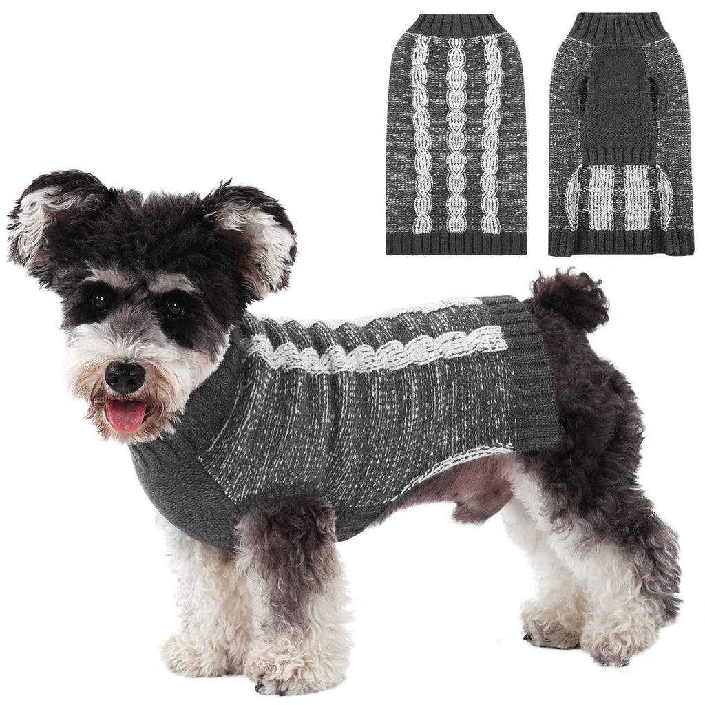 Sleeveless Cable-Knit Dog Sweater — Turtleneck
