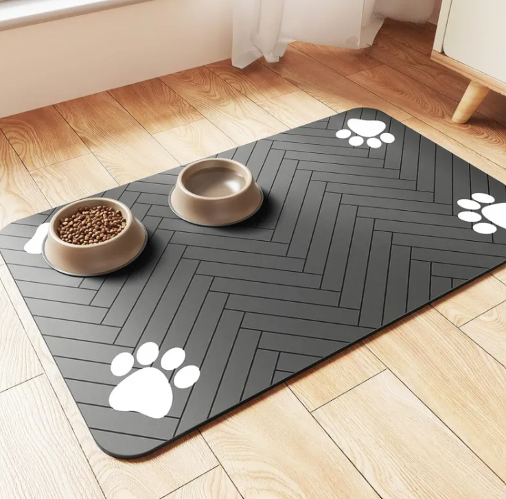 Quick-Dry Diatom Pet Feeding Mat — Absorbent Bowl & Water Mat