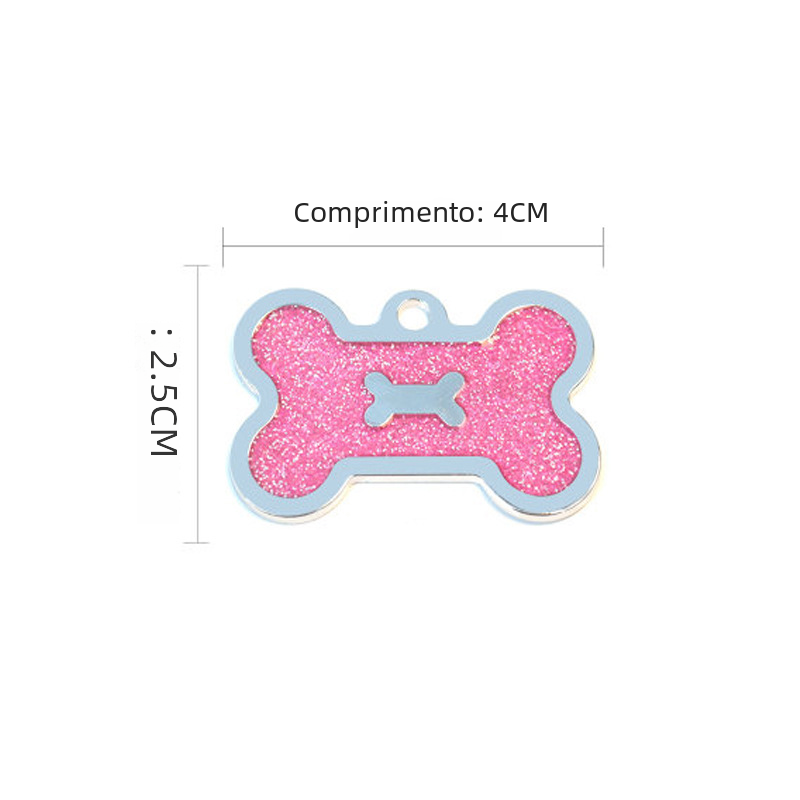 Engraved Pet ID Tag — Double-Sided Bone Tag in Zinc Alloy