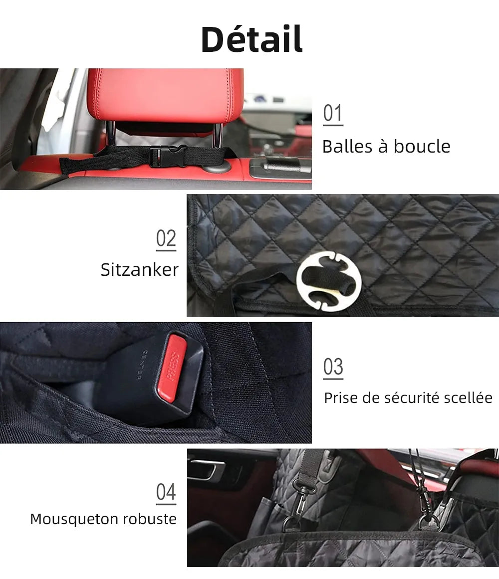 Dog Car Seat Cover — Waterproof Hammock with Mesh Window & Pocket