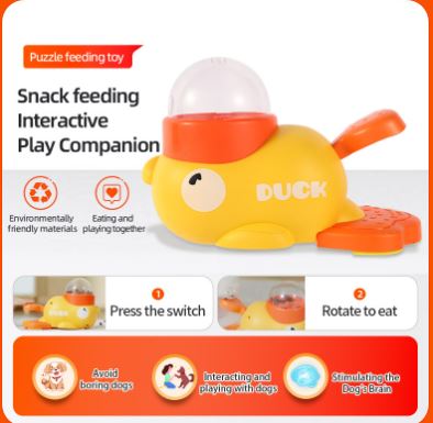 Duck Treat Dispenser Dog Toy — Anti-Slip Automatic Training Feeder