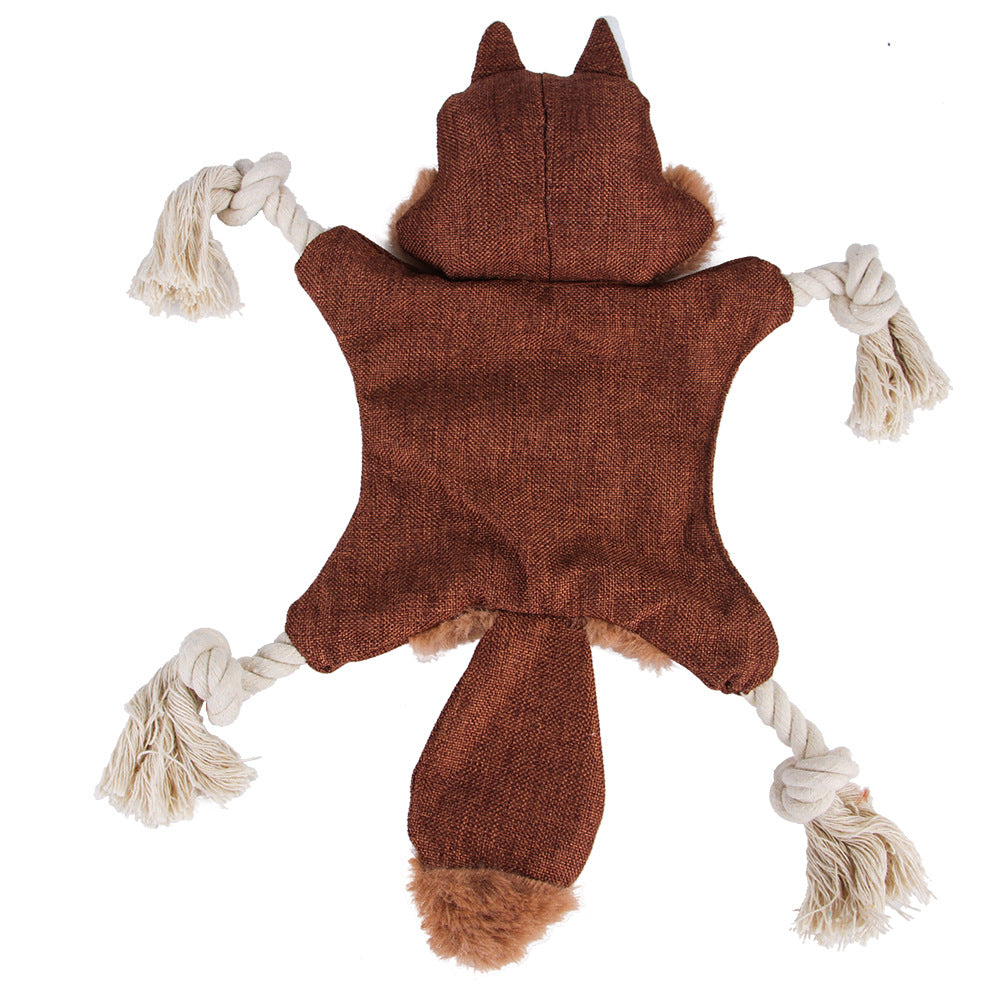 Plush Squeaky Dog Toy — Realistic Fox, Squirrel & Woodland Animals