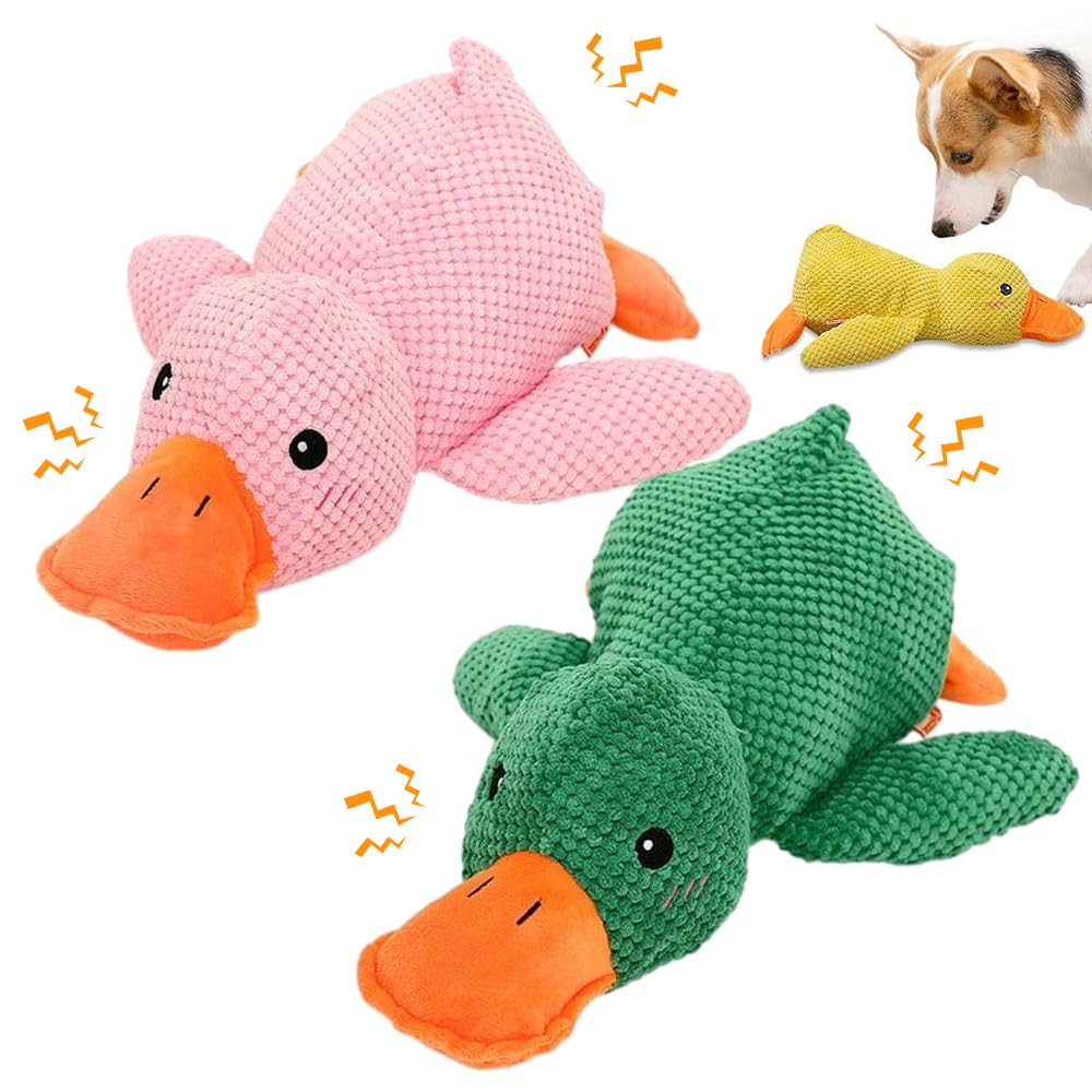 Squeaky Plush Duck Dog Toy