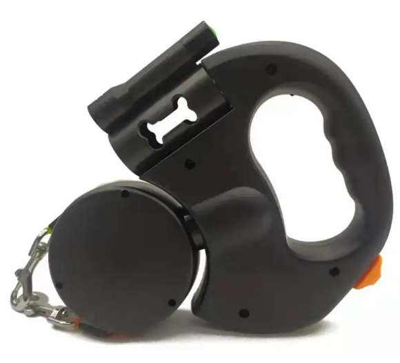 Retractable Dog Leash with LED Light — Reflective Night-Walk Lead