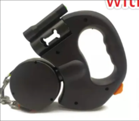 Retractable Dog Leash with LED Light — Reflective Night-Walk Lead