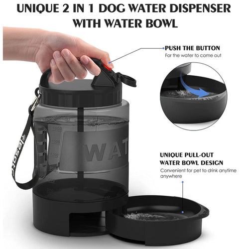 2.2 L Dog Water Bottle — Large-Capacity Travel Hydration Jug