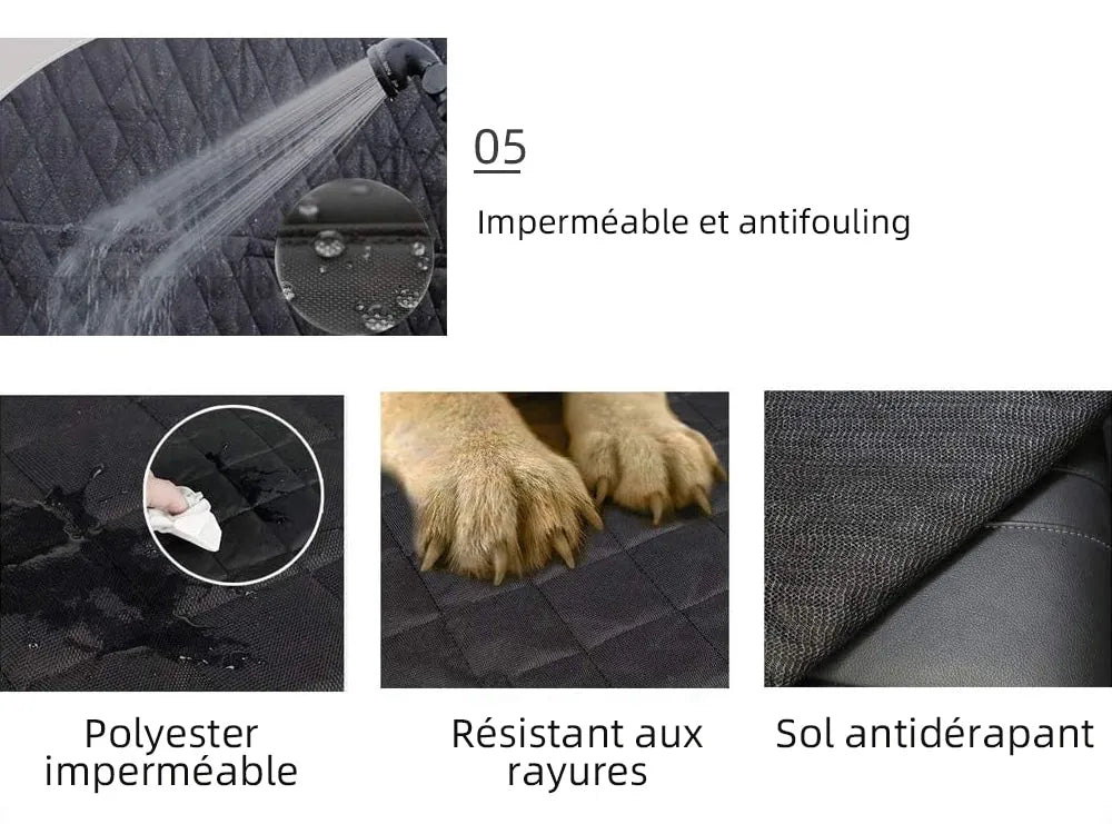 Dog Car Seat Cover — Waterproof Hammock with Mesh Window & Pocket